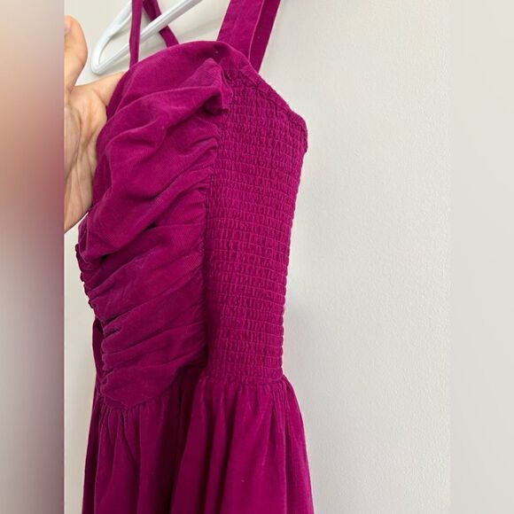 NWT Anthropologie HD In Paris Magenta Pink Suede Paca Halter Dress - Picture 12 of 16